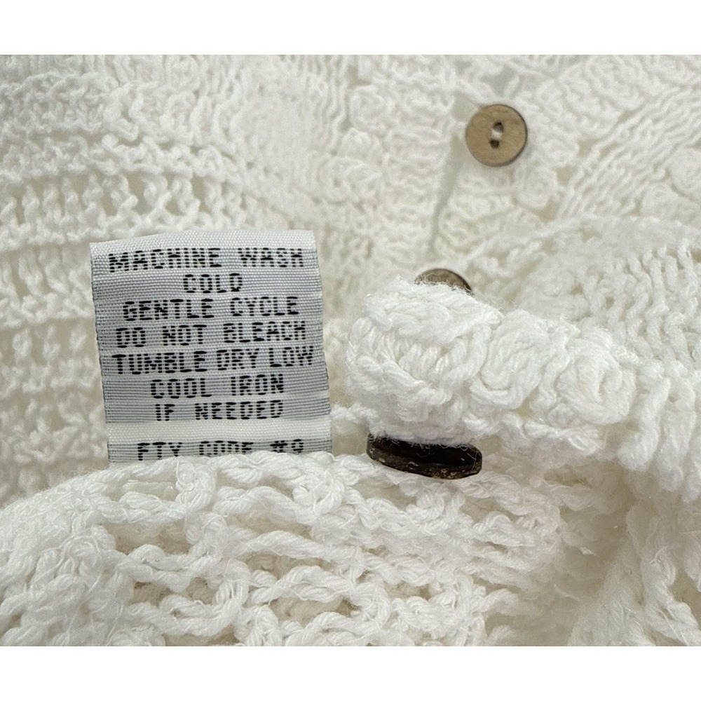 Rebellion Again Cream Crochet Cropped Cardigan XS Boho Beachy Festival Western - Picture 6 of 8